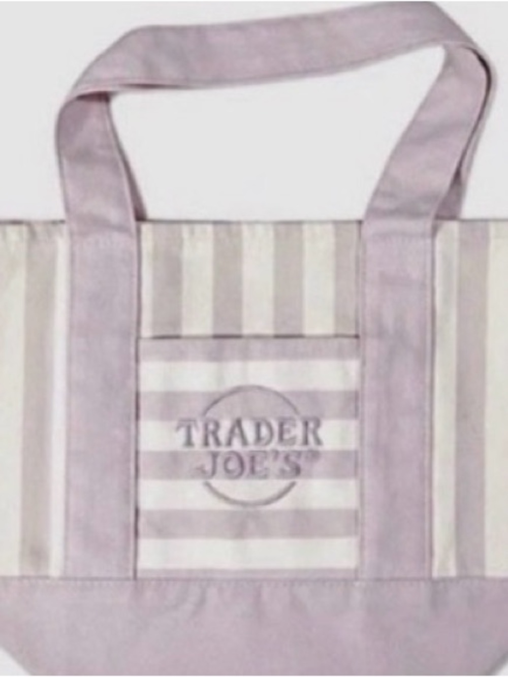 Trader Joe’s Pink Mini Tote Striped Canvas Tote Bag